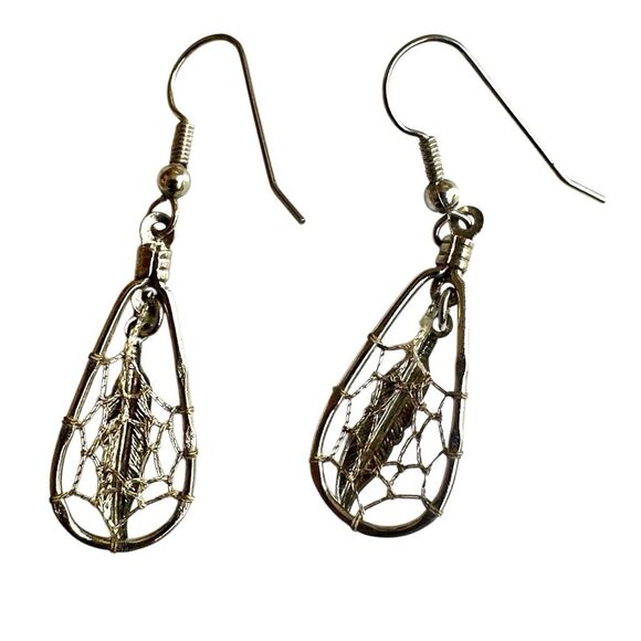 Dreamcatcher Feather Drop Earrings - Picture 6 of 7